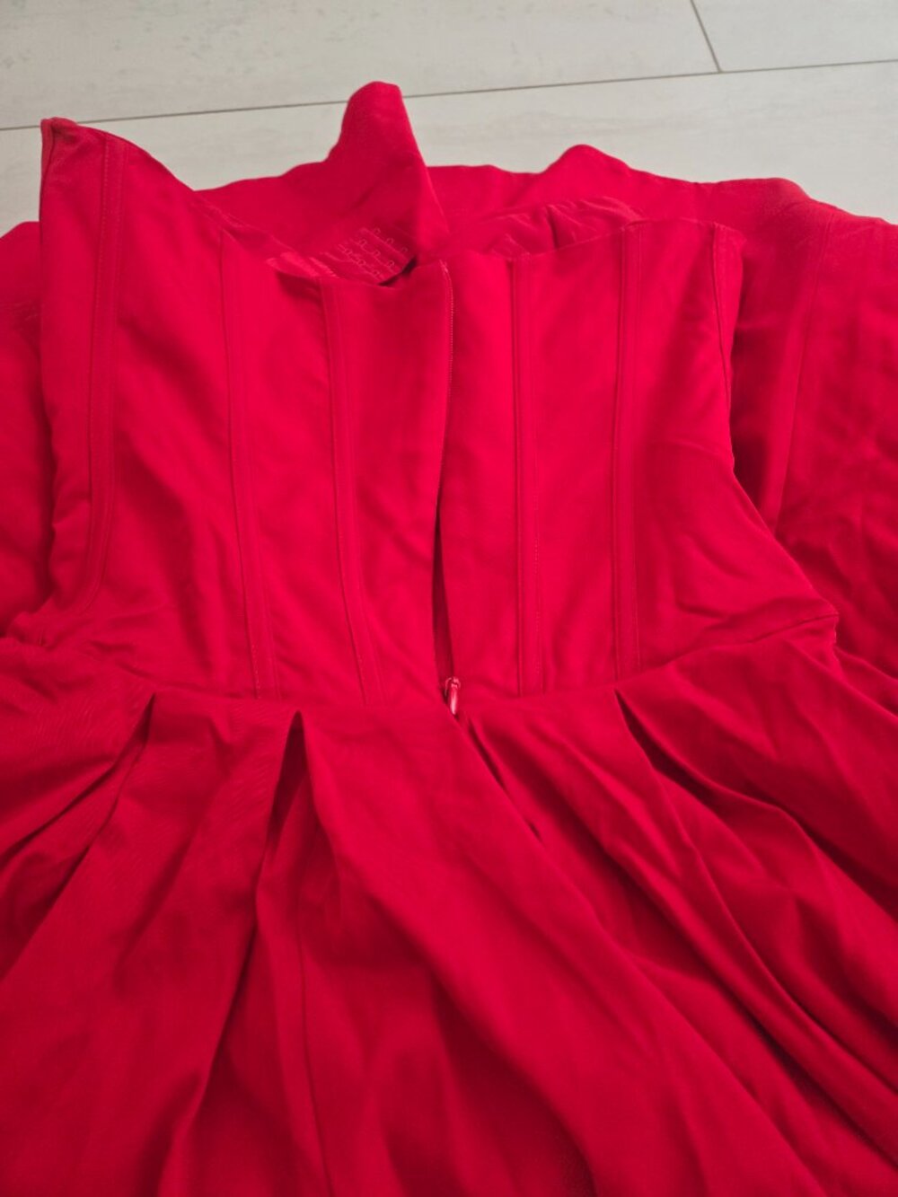 House of CB - Lady - Red Scarlet Corset Strapless Ballgown Dress - Picture 9 of 11